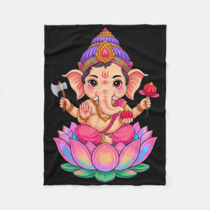 Hindoestaanse Ganesha Puja Olifant God India Medit Fleece Deken