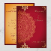 Hindoestaanse rode Mandala-huwelijk Kaart (Voorkant / Achterkant)