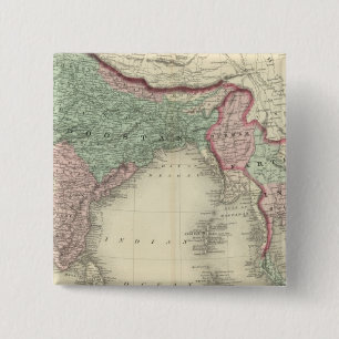 Hindoostan en Farther India Vierkante Button 5,1 Cm