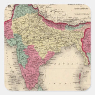 Hindostan of British India Vierkante Sticker