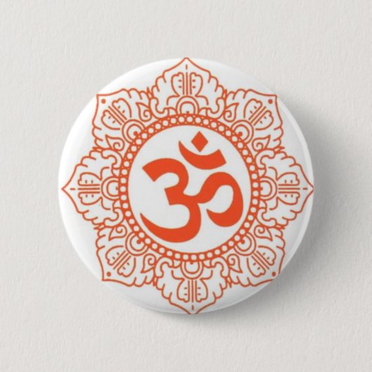 HINDU - BUDDHA SYMBOLEN OM, OHM RONDE BUTTON 5,7 CM (Voorkant)