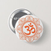 HINDU - BUDDHA SYMBOLEN OM, OHM RONDE BUTTON 5,7 CM (Voorkant /achterkant)