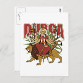 Hindu Durga Briefkaart (Voorkant / Achterkant)
