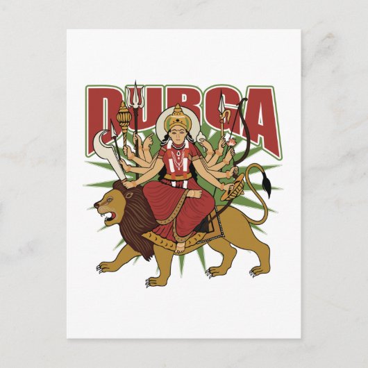Hindu Durga Briefkaart (Voorkant)