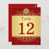 Hindu Ganesh Red, Gold Table Numéro Carte postale (Devant / Derrière)