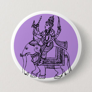 Hindu God Ronde Button 7,6 Cm