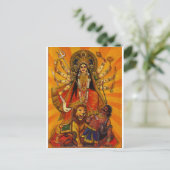 HINDU GODDESS DURGA-OVERZICHT OVER EVIL BRIEFKAART (Staand voorkant)