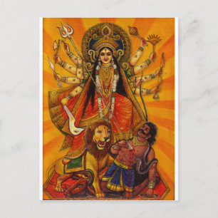 HINDU GODDESS DURGA-OVERZICHT OVER EVIL BRIEFKAART