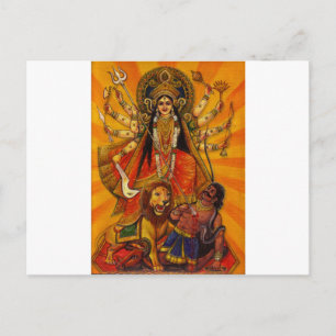 HINDU GODDESS DURGA-OVERZICHT OVER EVIL BRIEFKAART