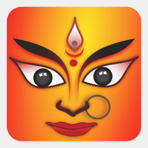 Hindu Goddess Durga Vierkante Sticker