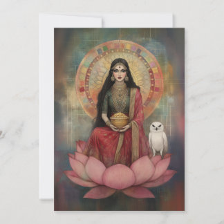 Hindu Goddess Lakshmi Art Nouveau Mosaic Portrait Kaart