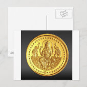 HINDU GODDESS LAKSHMI BRIEFKAART (Voorkant / Achterkant)