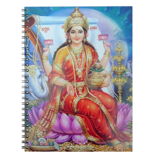 Hindu Goddess Lakshmi Devi Notitieboek (Voorkant)