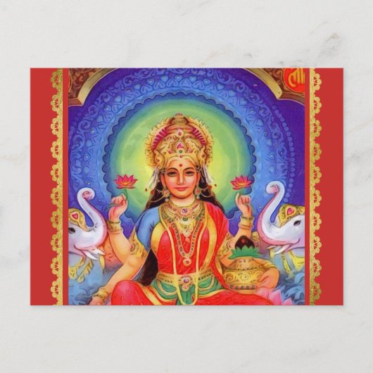 Hindu Goddess Lakshmi Maa Briefkaart (Voorkant)