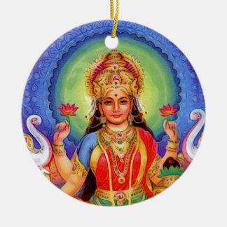 Hindu Goddess Lakshmi Maa Keramisch Ornament
