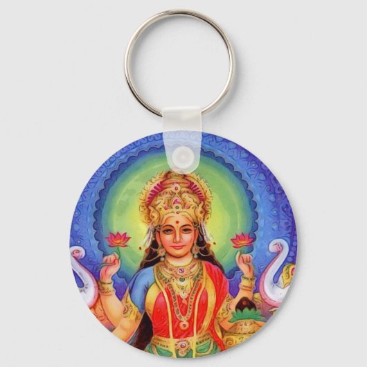 Hindu Goddess Lakshmi Maa Sleutelhanger (Voorkant)