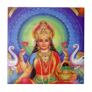 Hindu Goddess Lakshmi Maa Tegeltje