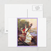 Hindu Goddess Saraswati Briefkaart (Voorkant / Achterkant)