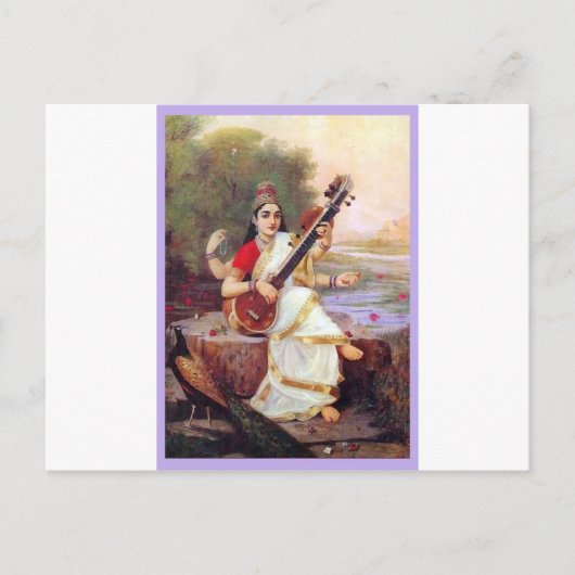 Hindu Goddess Saraswati Briefkaart (Voorkant)