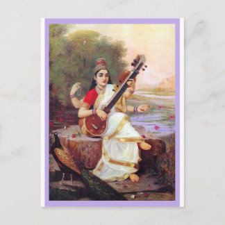 Hindu Goddess Saraswati Briefkaart