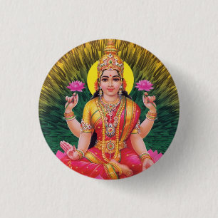 Hindu Goddess Saraswati Ronde Button 3,2 Cm
