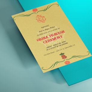 Hindu House Warming Griha Pravesh Uitnodiging