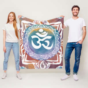 Hindu Ohm Namaste Yoga Design Fleece Deken