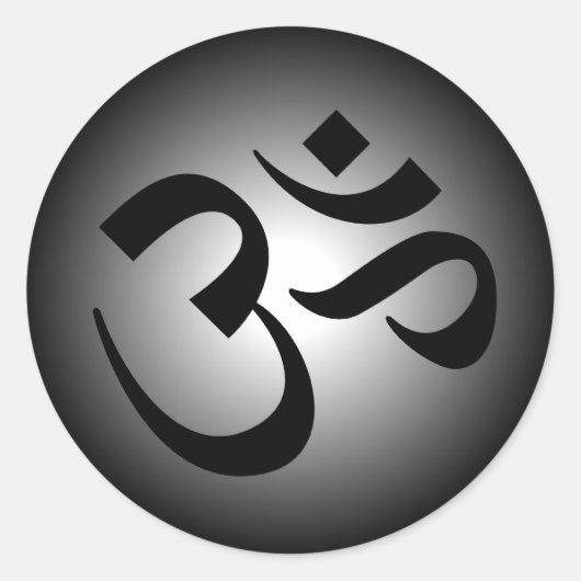 Hindu OM - Meditation Symbol Ronde Sticker (Voorkant)