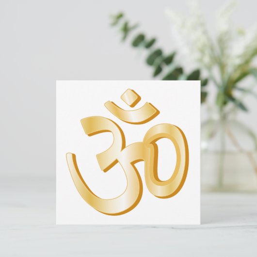 Hindu om symbooluitnodiging / aankondiging platte  (Staand voorkant)