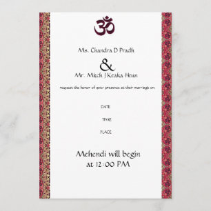 Hindu Om Wedding Invitation Kaart