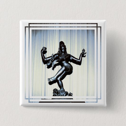 Hindu Shiva Pin Vierkante Button 5,1 Cm (Voorkant)