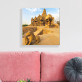Hindu Temples in Khajuraho Canvas Afdruk (Insitu (Woonkamer))
