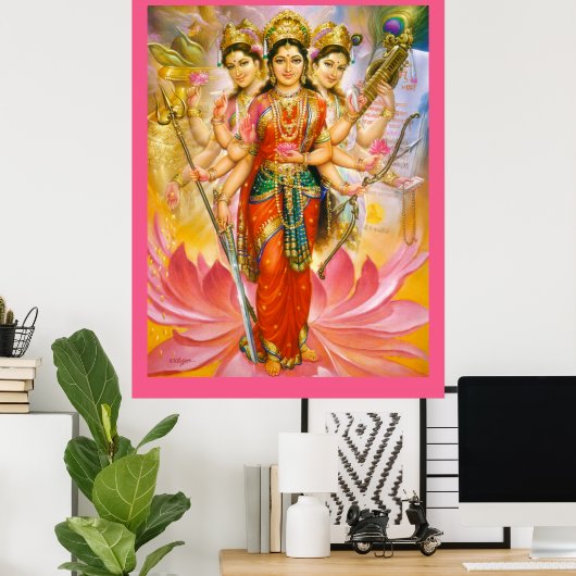 Hindu Three Goddesses Large Canvas Print (Thuiskantoor)