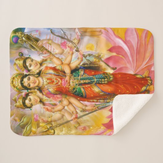 Hindu Three Goddesses Sherpa Deken (Voorkant (horizontaal))