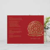 Hindu Wedding Program voor Rode en Gold Mandala (Staand voorkant)