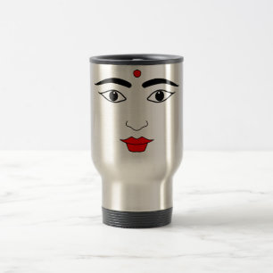 Hindu Woman Black White Red Bindi Mark Reisbeker