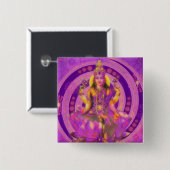 Hinduism Goddess Lakshmi Vierkante Button 5,1 Cm (Voorkant /achterkant)