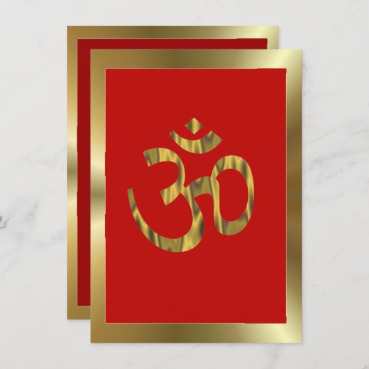 Hindu's Om rood en goud Kaart (Voorkant / Achterkant)