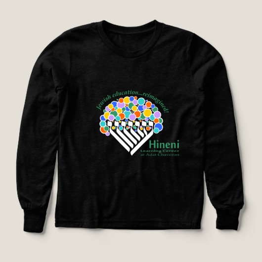 Hineni Learning Center Kids' Long-Sleeve Black (Motif recto)