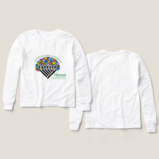 Hineni Learning Center Kids' Long-Sleeve White (Motif Recto et Verso)