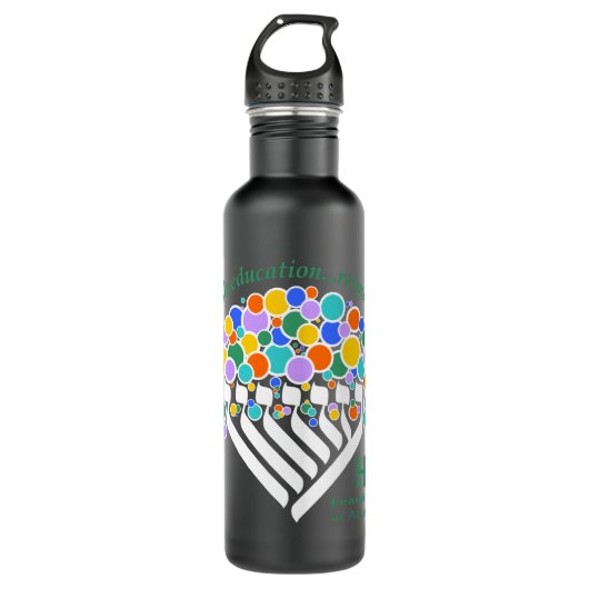 Hineni Learning Center Water Bottle - Matte Black Waterfles (Voorkant)