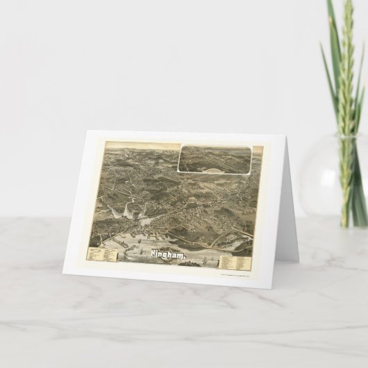 Hingham, carte panoramique de mA - 1885 (Devant)