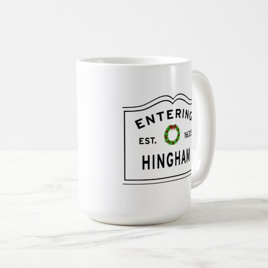 Hingham Christmas Mug - Choisissez une couleur! (Devant droit)
