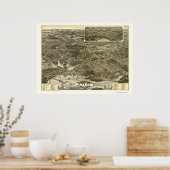 Hingham, MA Panoramic Map - 1885 Poster (Keuken)