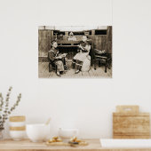 HINGWHA CITY CHINA 1904 PHOTO Girls Making Shoes Poster (Keuken)