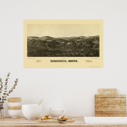Hinsdale, MA Panoramic Map - 1887 Poster (Keuken)