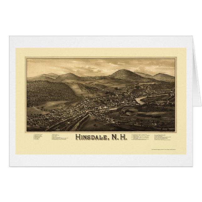 Hinsdale, NH Panoramic Map - 1886 (Voorkant Horizontaal)