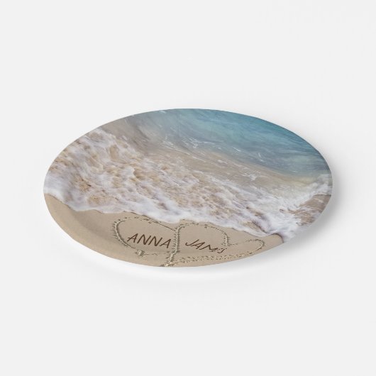 Hinten op het strand papieren bordje (Gekanteld)