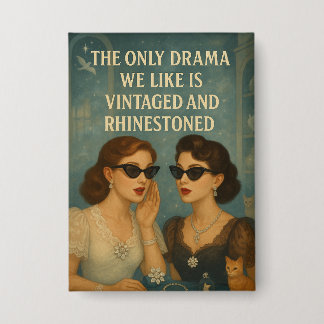 Hints van Violet  Rhinestone Drama Pin Button