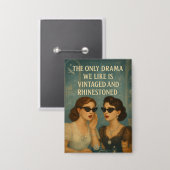 Hints van Violet  Rhinestone Drama Pin Button (Voorkant / Achterkant)